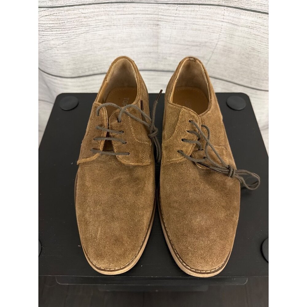 Mens Topman Brown Suede Lace-Up Oxford Shoes Size 41/8